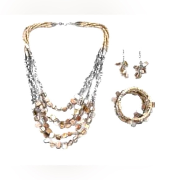 COPY - NWT Paua shell/glass seed beaded multi-strand boho 22" necklace, wrap br… - Picture 3 of 7